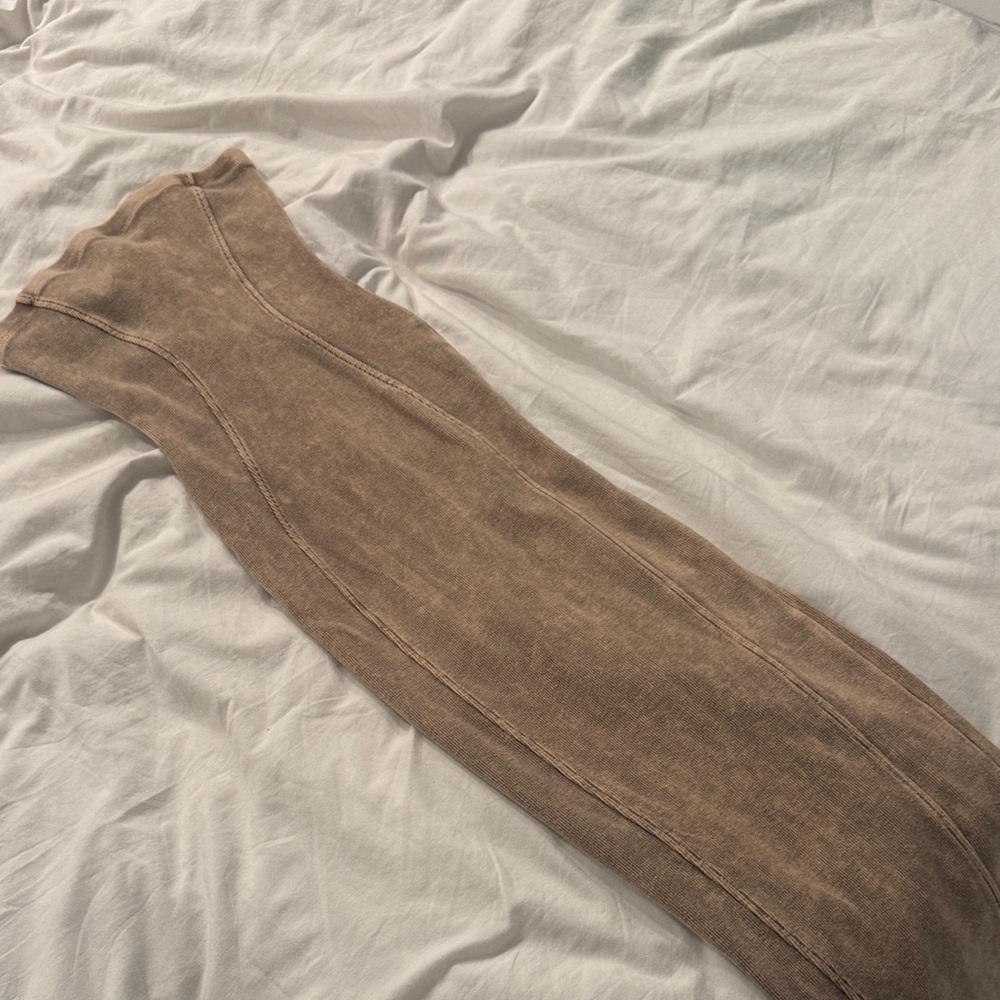 Brown Knit Maxi Skirt
